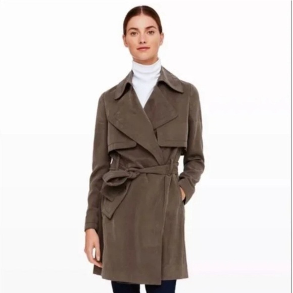 Club Monaco Jackets & Blazers - Club Monaco Lindy Flowy Trench in Olive Green XS extra small with belt tie